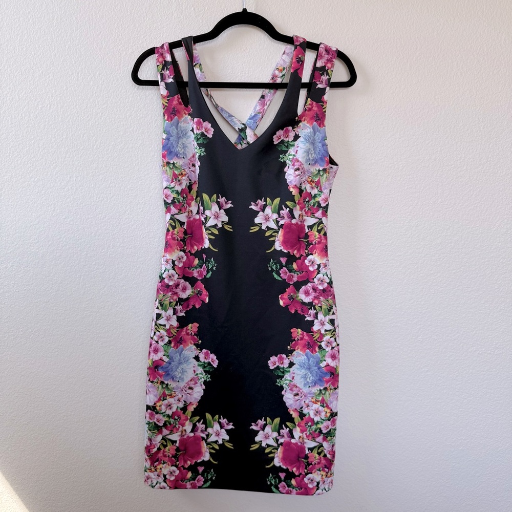GUESS Floral Print Sleeveless Dress